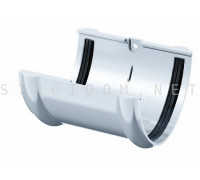 Соединитель желоба ПВХ 125 x 82 RAL 9003 белый Фаракс Faracs
