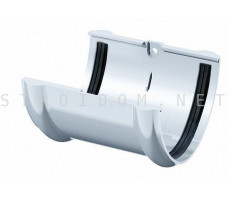 Соединитель желоба ПВХ 125 x 82 RAL 9003 белый Фаракс Faracs