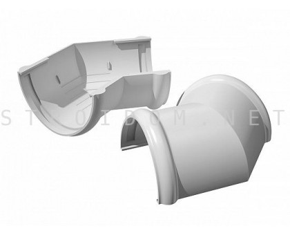 Угол желоба универсальный 135град. ПВХ 125 x 82 RAL 9003 белый Фаракс Faracs