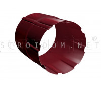 Соединитель трубы 90мм. RAL 3005 красное вино Гранд лайн Grand Line