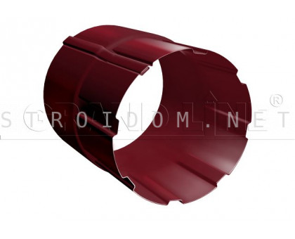 Соединитель трубы 90мм. RAL 3005 красное вино Гранд лайн Grand Line