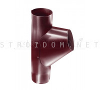 Тройник трубы 90мм. RAL 3005 красное вино Гранд лайн Grand Line