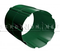 Соединитель трубы 90мм. RAL 6005 зеленый мох Гранд лайн Grand Line