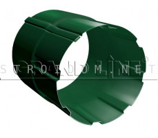 Соединитель трубы 90мм. RAL 6005 зеленый мох Гранд лайн Grand Line