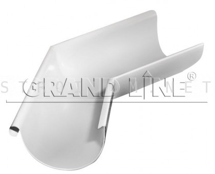 Угол желоба внешний 135град. 125мм. RAL 9003 сигнальный белый Гранд лайн Grand Line