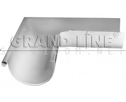 Угол желоба внешний 90град. 125мм. RAL 9003 сигнальный белый Гранд лайн Grand Line