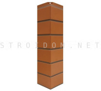 Угол наружный для фасадной панели Гладкий кирпич Красный 0,119 x 0,463 Нордсайд