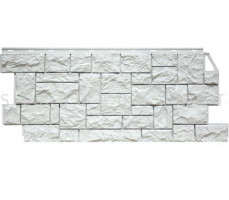 Фасадная панель Камень Дикий Мелованный белый 1117 x 463 Файнбир FineBer