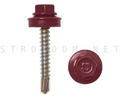 Саморез кровельный 4,8мм. x 35мм. RAL 3005 250 шт Daxmer