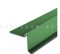 Планка торцевая ветровая для мягкой кровли 2м. зеленая RAL 6005 Полиэстер Россия