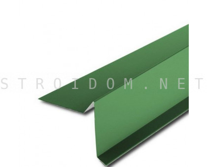Планка торцевая ветровая для мягкой кровли 2м. зеленая RAL 6005 Полиэстер Россия