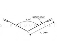 Ендова верхняя ЕВ 150мм. x 150мм. x 2000мм. RAL 6005 зеленый мох Полиэстер 0,45мм.
