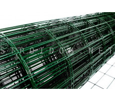 Сетка для забора сварная ПВХ зеленая Лепсе-Люкс 1,8м. x 20м. с декоративным изгибом ячейки 55мм. x 100мм. 