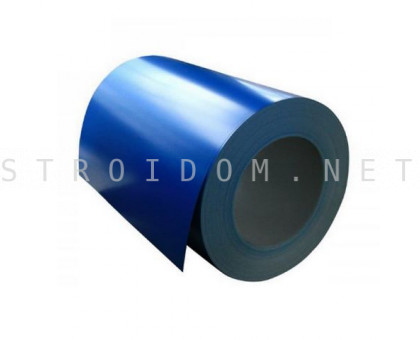 Рулон с полимерным покрытием 0,45мм. x 1250мм. RAL 5005 сигнальный синий