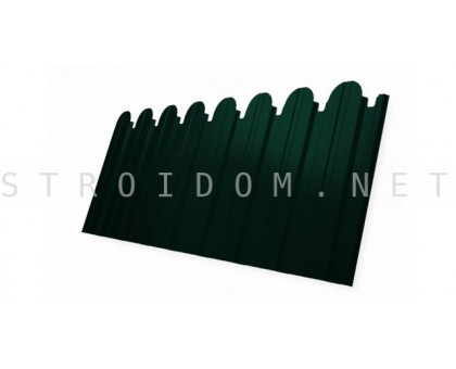 Профнастил C10В Фигурный 0,5мм. RAL 6005 зеленый мох Satin с пленкой Гранд Лайн Grand Line