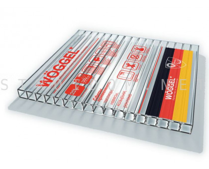 Сотовый поликарбонат 2,1м. x 6м. x 4мм. прозрачный WOGGEL Кинпласт