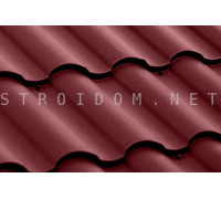 Металлочерепица 0,5 сталь Kredo Satin RAL 3005 Гранд лайн Grand Line