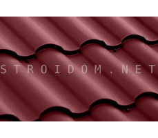 Металлочерепица 0,5 сталь Kredo Satin RAL 3005 Гранд лайн Grand Line