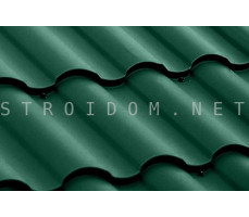 Металлочерепица 0,5 сталь Kredo Satin RAL 6005 зеленый мох Гранд лайн Grand Line