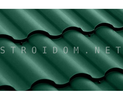 Металлочерепица 0,5 сталь Kredo Satin RAL 6005 зеленый мох Гранд лайн Grand Line