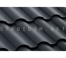 Металлочерепица 0,5 сталь Kredo Satin RAL 7024 мокрый асфальт Гранд лайн Grand Line