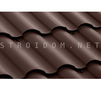 Металлочерепица 0,5 сталь Kredo Satin RAL 8017 шоколад Гранд лайн Grand Line