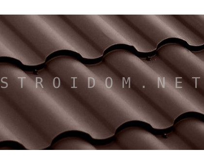 Металлочерепица Kredo Velur матовый полиэстер 0,5 RAL 8017 шоколад Гранд лайн Grand Line