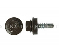 Саморез кровельный 5,5мм. x 19мм. RAL 8017 250 шт металл,металл Daxmer