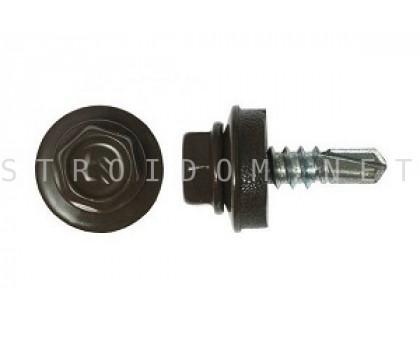 Саморез кровельный 5,5мм. x 19мм. RAL 8017 250 шт металл,металл Daxmer