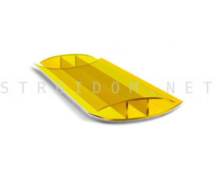 Профиль соединительный неразъемный для поликарбоната 4-6мм. Желтый 6м.
