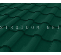 Металлочерепица Stella 0,5мм. CORUNDUM50 Полиэстер RAL 6005 зеленый мох Стинержи