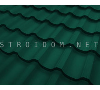 Металлочерепица Garda 0,5мм. CORUNDUM50 Полиэстер RAL 6005 зеленый мох Стинержи