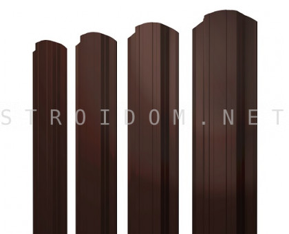 Штакетник металлический П-образный фигурный 0,45 мм RAL 8017 коричневый Stynergy 