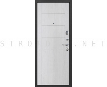 Дверь входная металллическая Гарда Серебро Астана Милки Царга Белая Лакобель 7,5 см