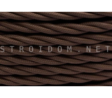 Провод Ретро витой 3x1.5 Коричневый (матовый) Bironi Бирони