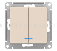 Выключатель 2-клавишный Schneider Electric ATLASDESIGN бежевый