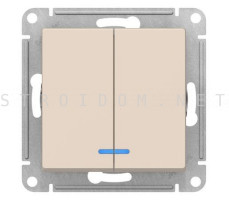Выключатель 2-клавишный Schneider Electric ATLASDESIGN бежевый