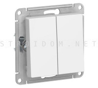 Выключатель 2-клавишный Schneider Electric ATLASDESIGN белый