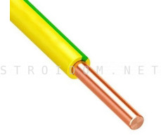 Провод установочный ПуВнг(А)-LS 1x2,5 силовой медный (ПВ-1) желто зеленый