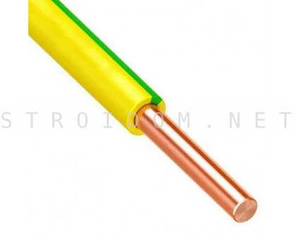 Провод установочный ПуВнг(А)-LS 1x4,0 силовой медный (ПВ-1) желто зеленый