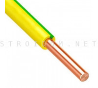 Провод установочный ПуВнг(А)-LS 1x6,0 силовой медный (ПВ-1) желто зеленый