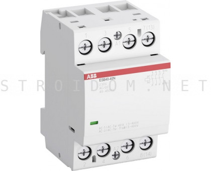 Контактор модульный ESB40-40N-06 модульный (40А АС-1, 4НО), катушка 230В AC/DC